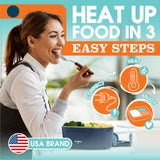 TRAVELISIMO Electric Lunch Box for Adults 80W Heated Lunch Box For Men 1.5L Stainless Steel Portable Food Warmer, 12/24/110V Electric Food Warmers for Travel & Work, Loncheras Para Hombres de Trabajo