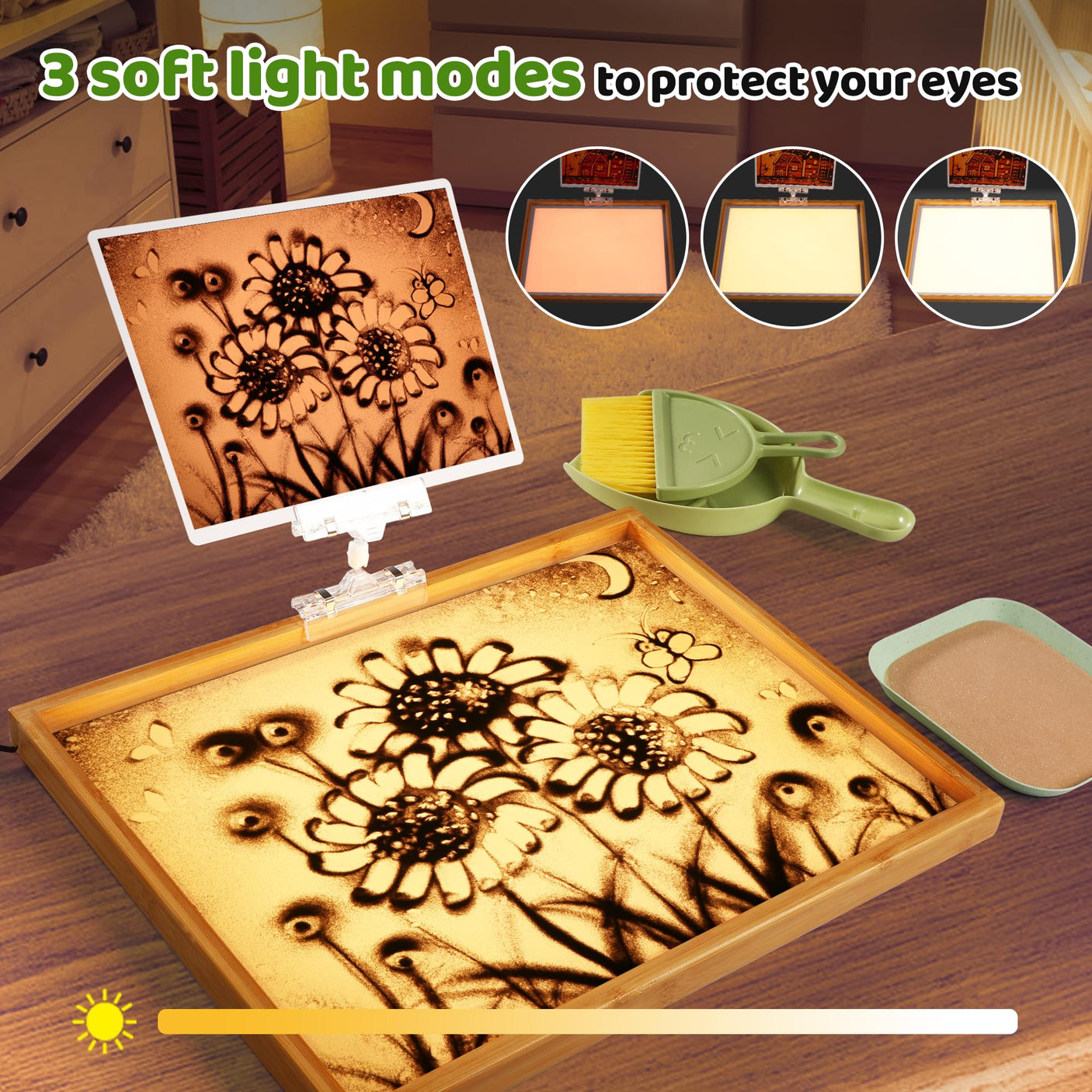 Light Table for Kids-Sand Painting Light Box Sand Art Kits Light Table Toys for Boys and Girls, 16" (Blue)