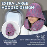 Travel Pillow with Extra Large Hood for Airplane Long Flights Privacy and Comfort Memory Foam with Velvet Cover for Road Trip Head&Neck Support for Plane Office Cars Sleeping & Rest (Pink)