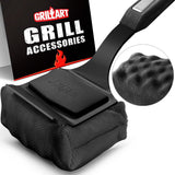 GRILLART Grill Brush Bristle Free. SteamWizards BBQ Replaceable Cleaning Head, Unique Seamless-Fit Scraper Tool for Cast Iron/Stainless-Steel Grates, Safe Barbecue Grill Cleaner-Red