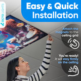 Magnetic Fluorescent Light Covers for Ceiling Lights - Astronomy Cover for Fluorescent & LED Fixture - Must Haves for Teacher Supplies - Classroom, Home, Office Decor - Shield Overhead Lighting