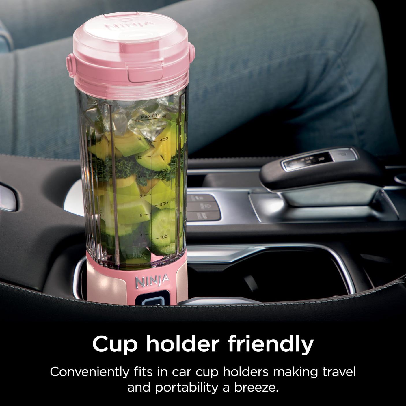 Ninja BC155PS Blast Two-Pack Portable Blender, Cordless, 18oz. Vessel, Personal Blender-for Shakes & Smoothies, BPA Free, Leakproof-Lid & Sip Spout, Rechargeable, Dishwasher Safe Parts, Peach & Stone