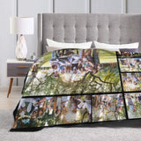 Custom Blanket with Photo Text Personalized Bedding Throw Blankets Customized Flannel Fleece Blankets for Family Birthday Wedding Gift Fits Couch Sofa Bedroom Living Room (1 Photos, 40"x50")