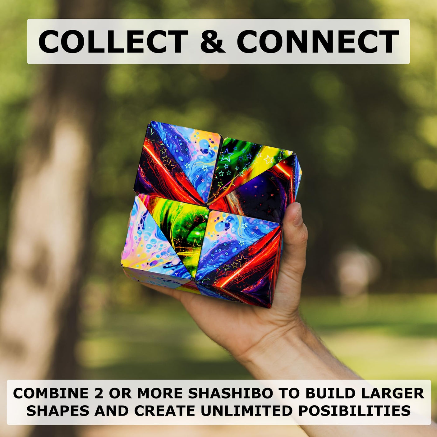 SHASHIBO Holographic Shape Shifting Box - STEM Magnetic Fidget Cube That Transforms Into Over 70 Shapes, Download Fun in Motion Toys Mobile App (Vapor)
