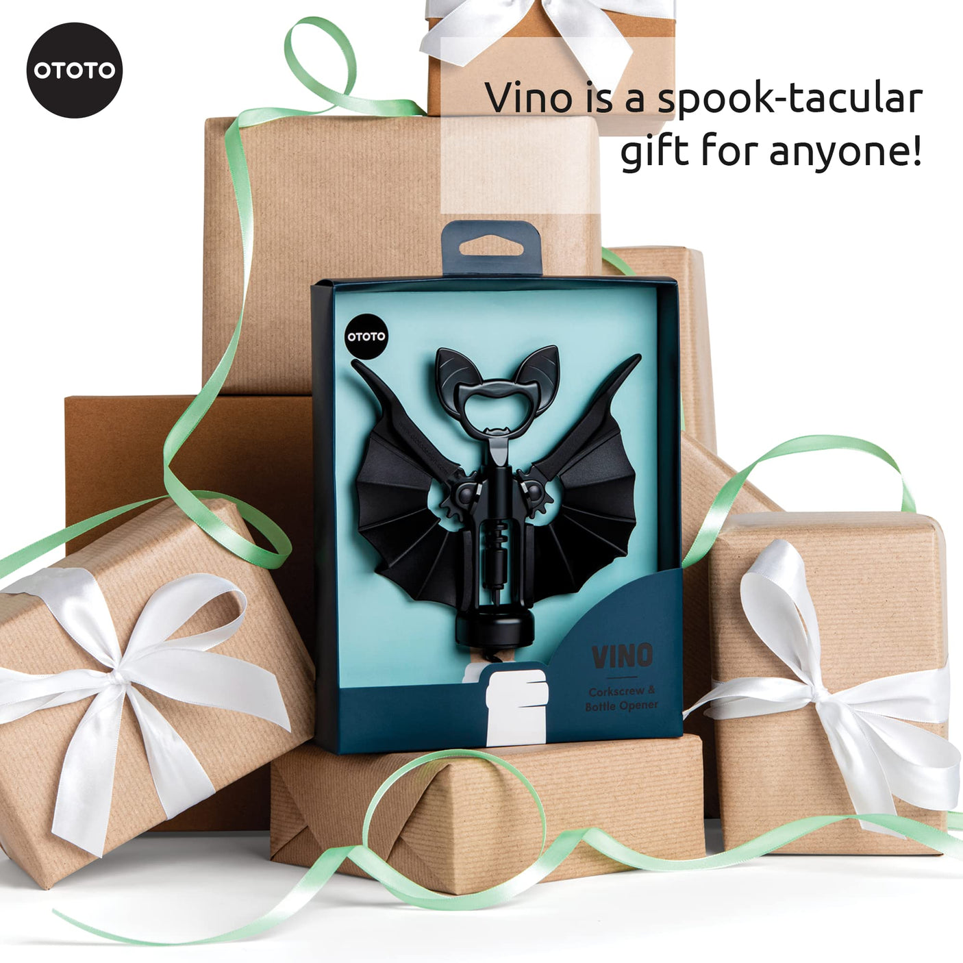 OTOTO 2-in-1 Wine & Beer Opener, Goth Halloween Gifts, Gothic Wine Accessories & Gifts for Wine Lovers, Spooky Corkscrew Bottle Opener, Wine Accessories, Wine Gifts, Cool Kitchen Gadgets (Vino)
