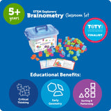 Learning Resources STEM Explorers Brainometry - 3d Puzzle, Brain Games, Brainteaser, Building Logic Toys, Gifts For Boys and Girls, Fine Motor Skills , Pattern Blocks, Math Manipulatives