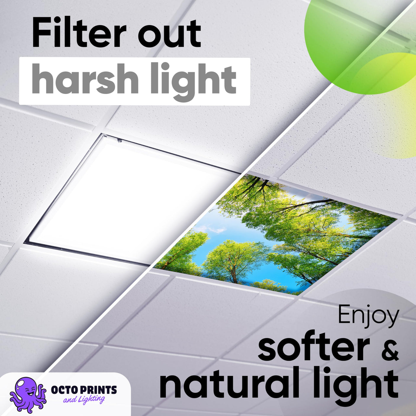 Magnetic Fluorescent Light Covers for Ceiling Lights - Astronomy Cover for Fluorescent & LED Fixture - Must Haves for Teacher Supplies - Classroom, Home, Office Decor - Shield Overhead Lighting