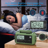 NOAA Weather Radio, Emergency Hand Crank Radio with Solar Charger, Portable Battery Operated AM FM Shortwave Radio with LED Flashlight, USB Charger, Earbud Jack, SOS Alert for Home Survival Hurricane