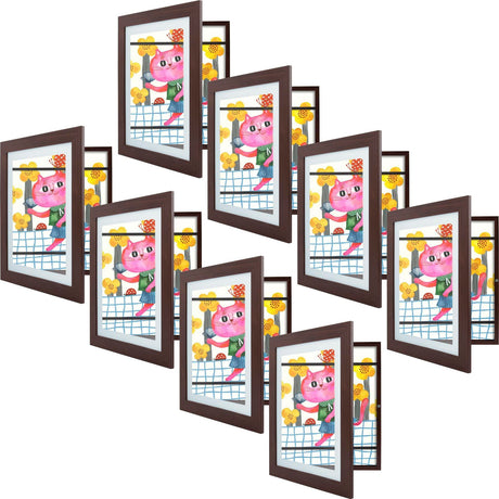 Golden State Art, 10x12.5 Kids Art Frames, Front-Opening Picture Frame Great for Kids Drawings, Artworks, Children Art Projects, Schoolwork, Home or Office (Walnut Set of 2)