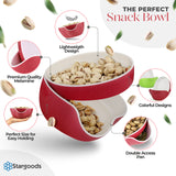 Pistachio Bowl, Snack Serving Dish, Double Peanut Bowl with Nut Seeds Shell Candy Storage, Green