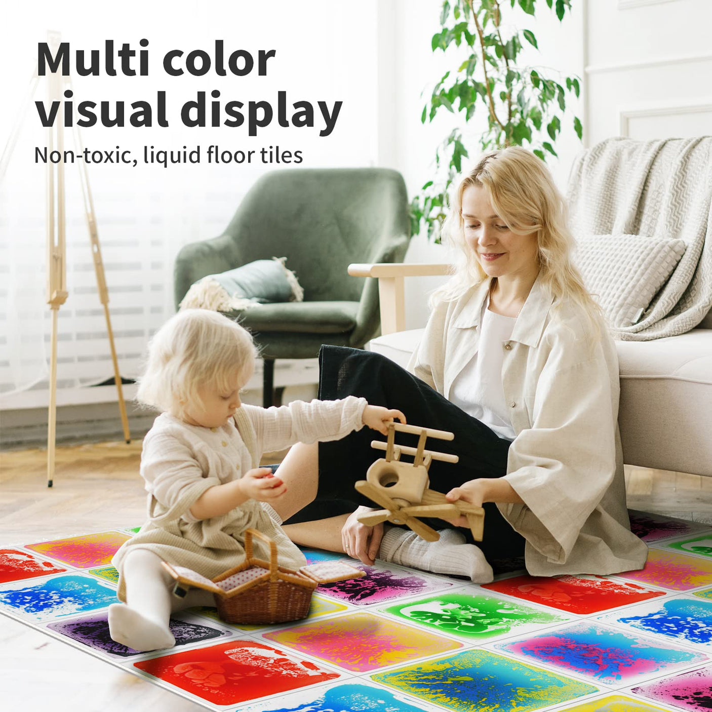 Art3d Liquid Fusion Activity Play Centers for Children, Toddler, Teens, 12" X 12" Pack of 9 Tiles