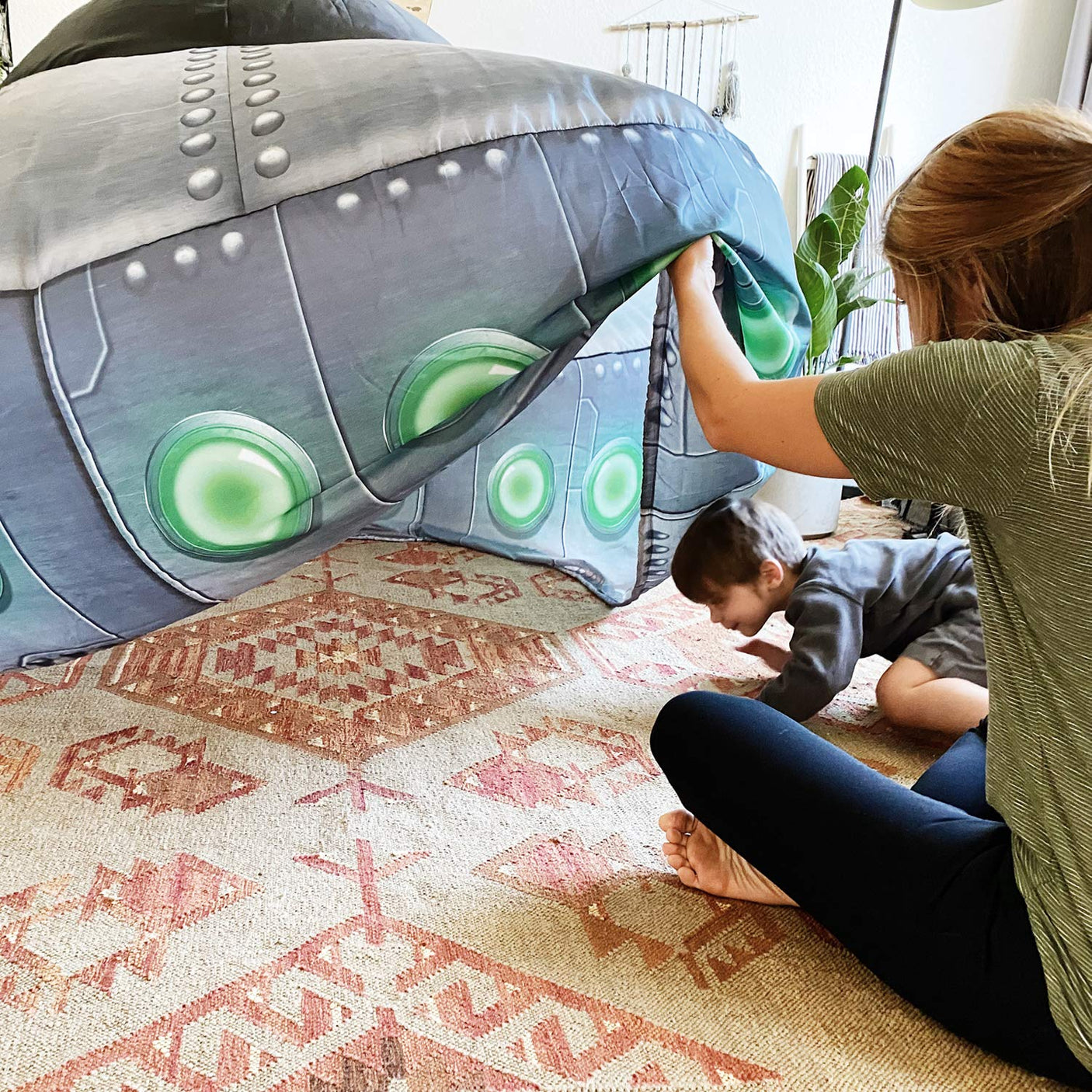The Original Patented AirFort - Build A Fort in 30 Seconds, Inflatable Fort for Kids, Play Tent for 3-14 Years, A Playhouse Where Imagination Runs Wild, Fan not Included (Starry Night)