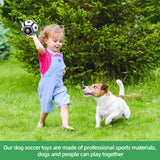 QDAN Premium Dog Toys Balls, Dog Soccer Ball with Straps, Dog Birthday Gifts, Herding Ball, Durable Balls for Small Medium Pet, Puppy Outdoor Toy, Pet Training Soccer Ball, World Cup Soccer (6 Inch)