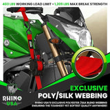 Rhino USA Retractable Ratchet Straps (4-Pack) - 1 Inch x 10 Feet (1,209lb Break Strength) - Heavy Duty Auto Self Retracting Tie Down Straps for Truck, Cargo Trailer, Motorcycle, Rad & More - Green