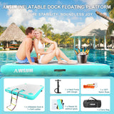 AWSUM Inflatable Floating Dock Air Dock Platform Floating Island Raft with None-Slip Surface for Pool Beach Ocean