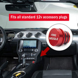 FIRE Missile+Eject Billet Aluminum Cigarette Lighter Plug Cover - Fits All Vehicles with Standard 12 Volt Power Source