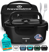 TRAVELISIMO Electric Lunch Box for Adults 80W Heated Lunch Box For Men 1.5L Stainless Steel Portable Food Warmer, 12/24/110V Electric Food Warmers for Travel & Work, Loncheras Para Hombres de Trabajo