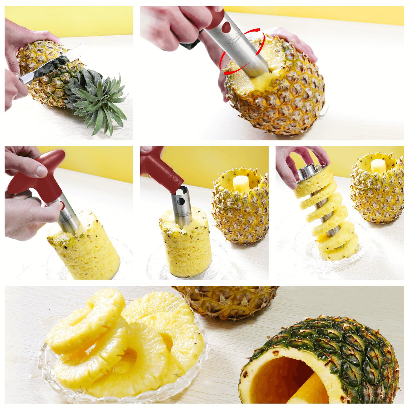 Pineapple Corer, [Upgraded, Reinforced, Thicker Blade] Newness Premium Pineapple Corer Remover (Black)