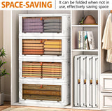 4 Tier Storage Bins with Lids 103QT - Stackable Storage Containers with Wheels, Folding Storage Boxes, Stackable Storage Bins, Closet Organizers and Storage for Living Room,Office