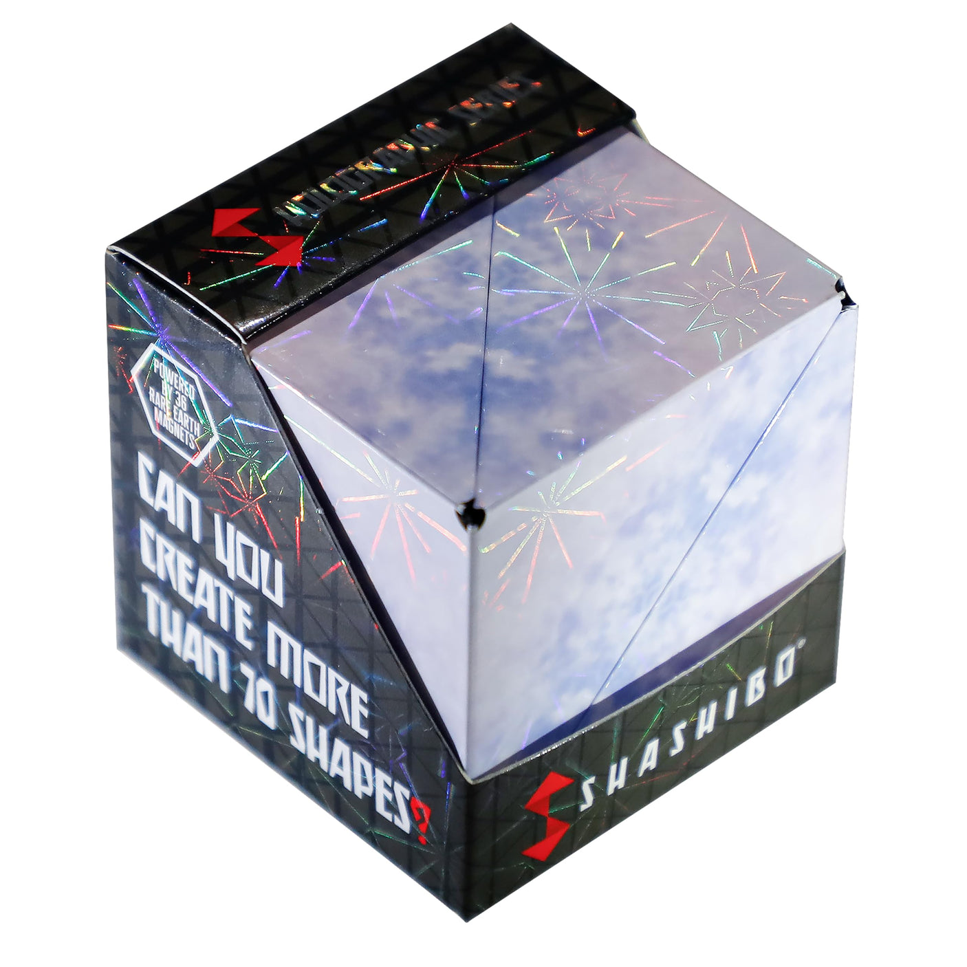 SHASHIBO Holographic Shape Shifting Box - STEM Magnetic Fidget Cube That Transforms Into Over 70 Shapes, Download Fun in Motion Toys Mobile App (Vapor)