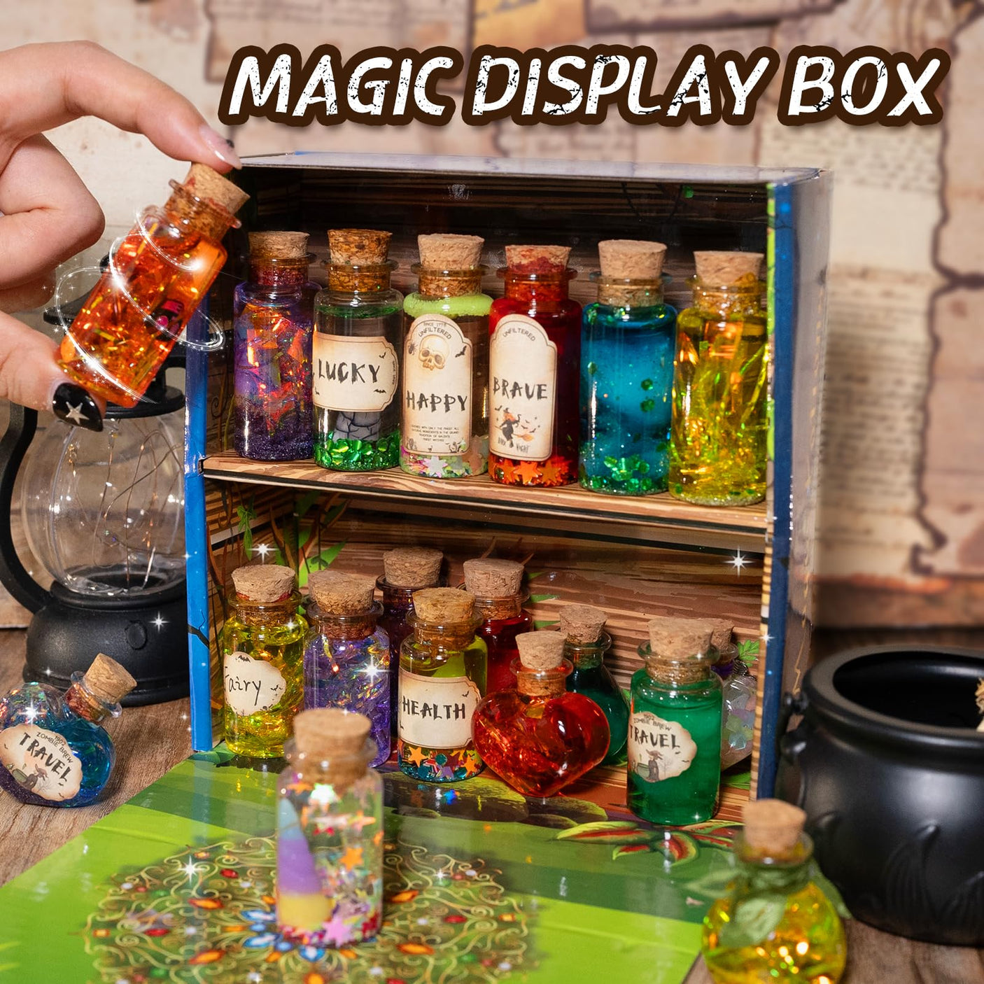 Magic Potions Craft Kit for Kids - Mix 20 Glow Witch Potion Bottles, Fairy Magic Potions Making Kit - Christmas Decorations Birthday Gifts for Girls Boys 6 7 8 9 10+