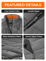 ORORO Men's Lightweight Heated Vest with Battery Pack (Charger Not Included)