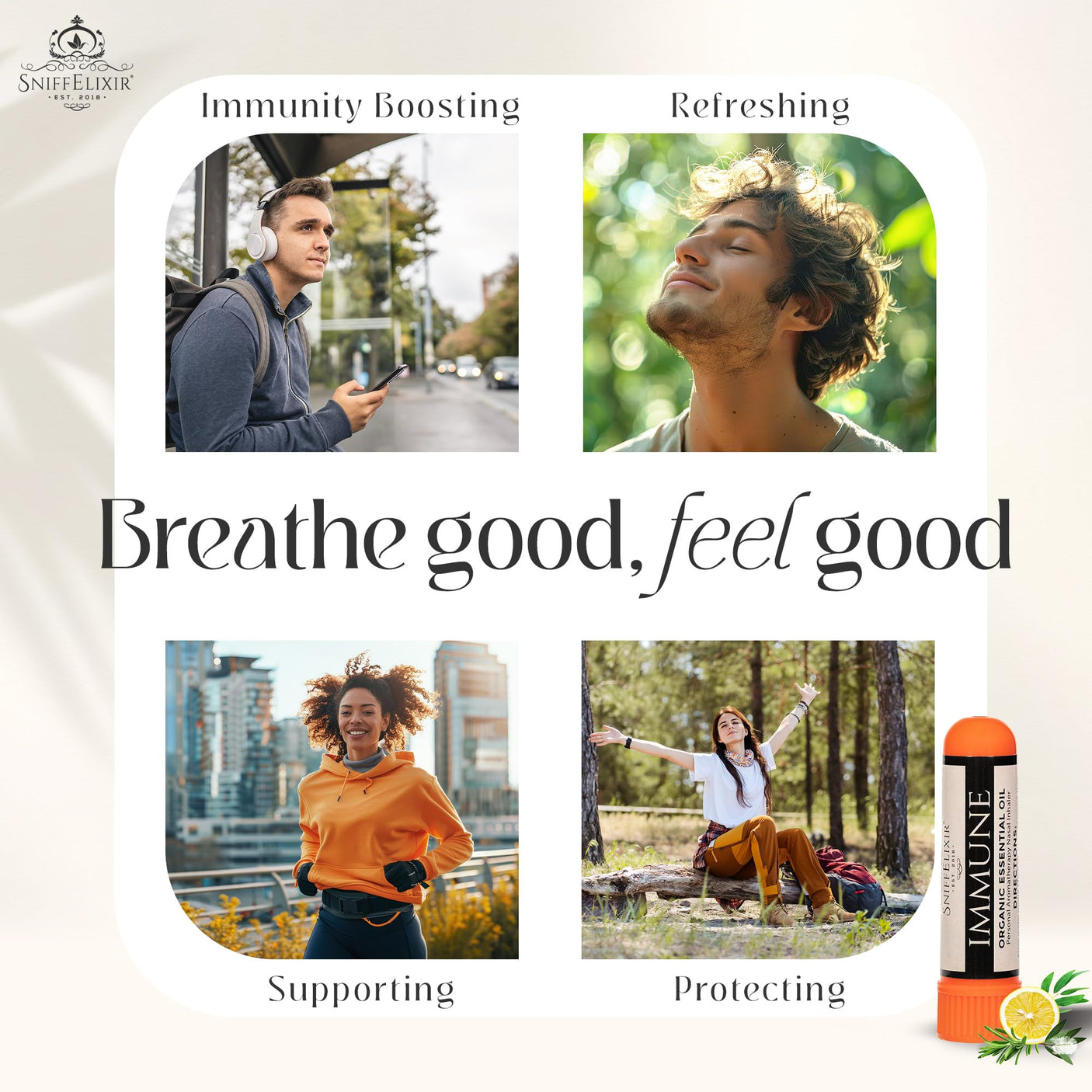 Nasal Stick Inhaler Lavender Nasal Aromatherapy Inhaler - Natural Essential Oil Inhaler for Calm Mind, Mood Boost Nausea Inhaler Relaxation Gifts Nasal Inhaler Stick Portable Nasal Inhalers for Adults