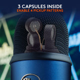 Logitech for Creators Blue Yeti USB Microphone for Gaming, Streaming, Podcasting, Twitch, YouTube, Discord, Recording for PC and Mac, 4 Polar Patterns, Studio Quality Sound, Plug & Play-Blackout