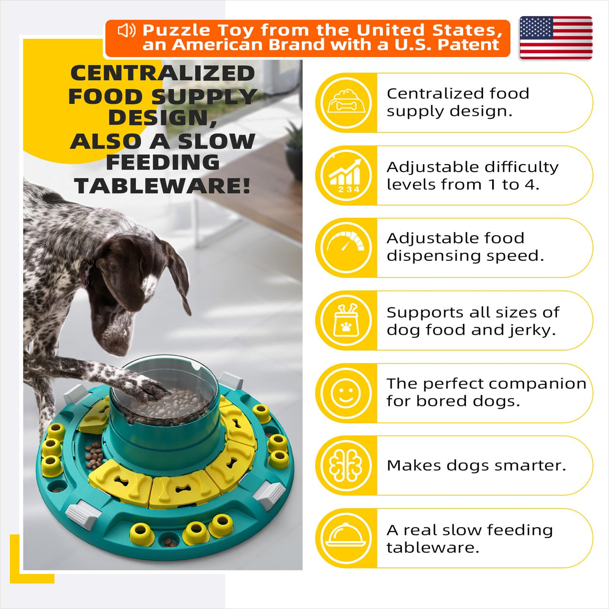 KADTC Dog Puzzle Toys Level 4 in 1 Advance Complicated for Smart Dogs Interactive Puppy Brain Mental Stimulation Game Boredom Enrichment Self Play Slow Feeder Food Feeding Dispenser Treat Puzzles Toy