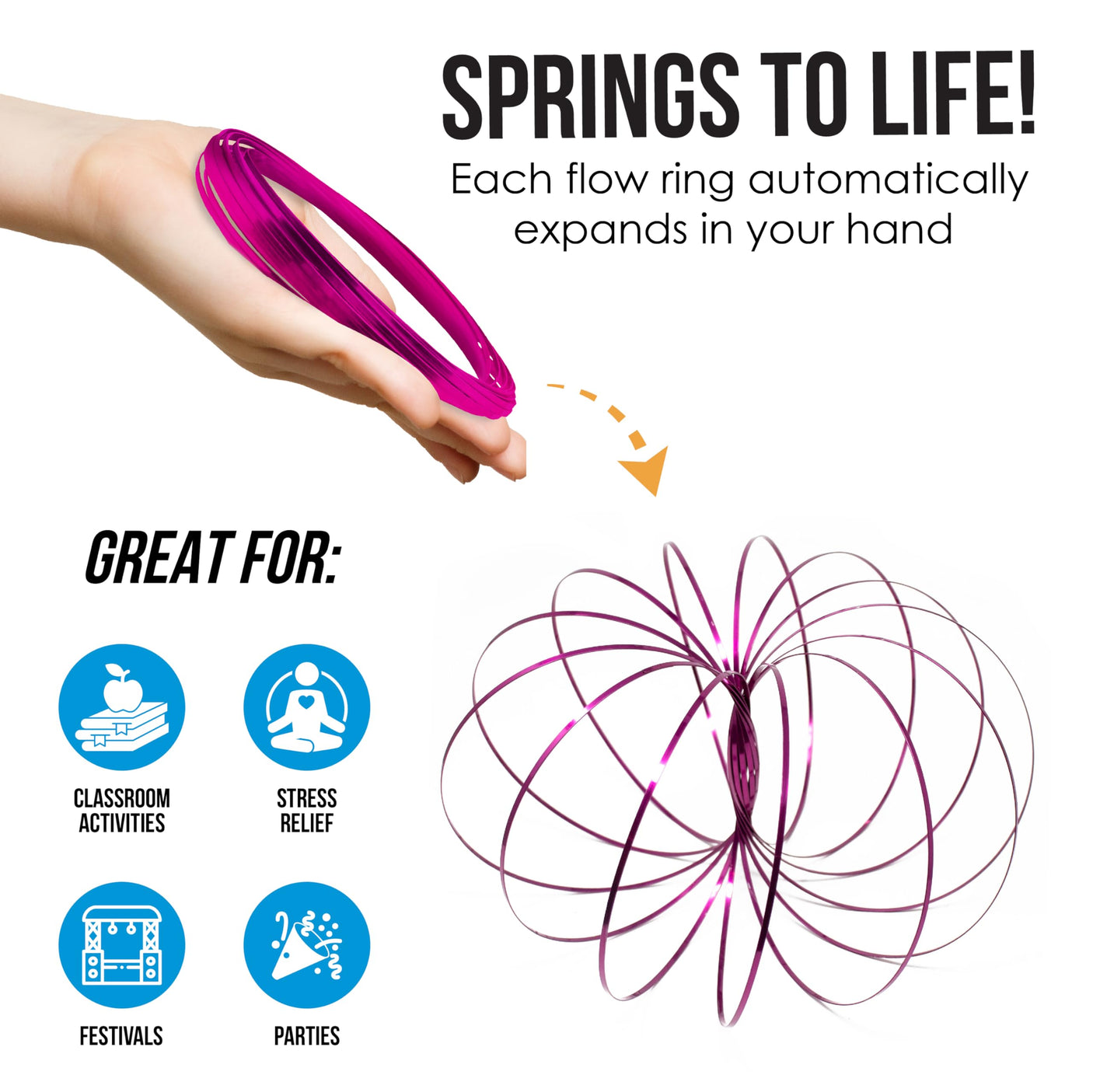 Digital Energy Kinetic Educational Spring Toy - Multi Sensory Interactive 3D Shaped Flow Ring ()
