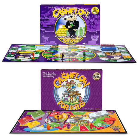 Rich Dad Cashflow Board Game for Kids, Children's Edition, Up to 6 Players, Ages 6+ - Fun and Educational Learning Games for Boys, Girls, and Family
