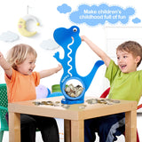 Wooden Dinosaur Piggy Bank Boalord for Boys Kids Girls Clear Big Belly Animal Coin Bank for Toddler Real Money Toy（Dino-Blue）