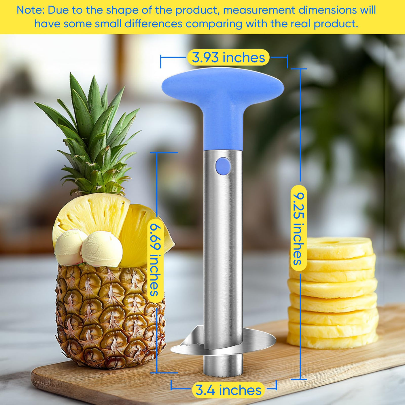 Pineapple Corer, [Upgraded, Reinforced, Thicker Blade] Newness Premium Pineapple Corer Remover (Black)