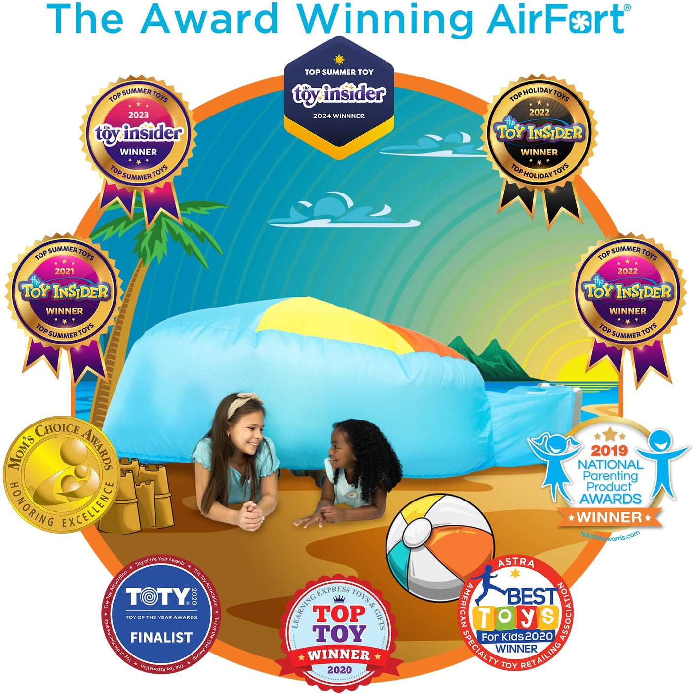 The Original Patented AirFort - Build A Fort in 30 Seconds, Inflatable Fort for Kids, Play Tent for 3-14 Years, A Playhouse Where Imagination Runs Wild, Fan not Included (Starry Night)