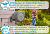 GARDENA 20505, 100' Retractable Garden Hose Reel with US Hose Threads - 100' x 1/2" hose, Automatic Retraction & Length Lock for Easy Watering. Heavy Duty Swivel Bracket 180°, Includes Nozzle.