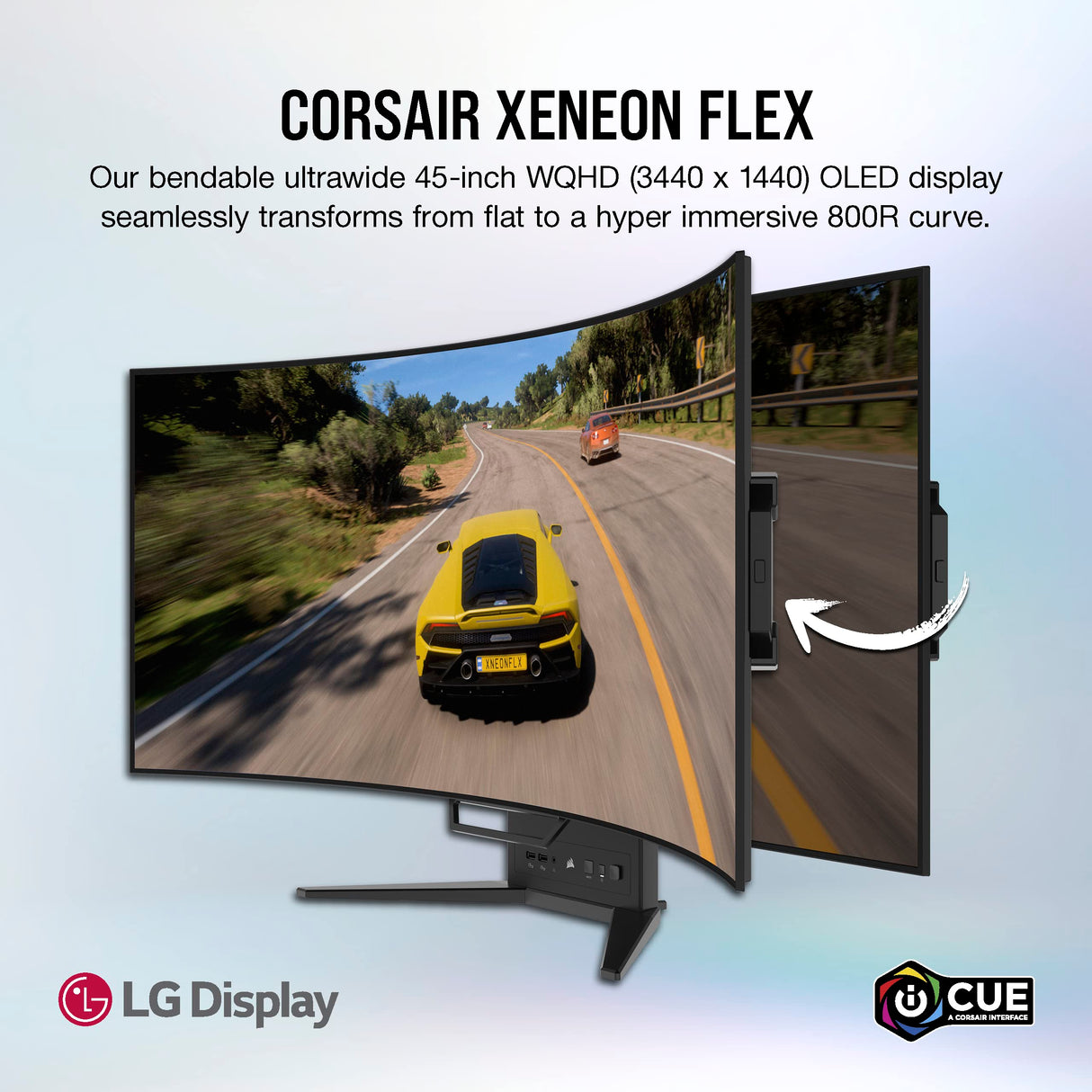 Corsair 45-Inch 240Hz OLED Gaming Monitor - 3440x1440, 0.03ms Response, G-SYNC/FreeSync Compatible