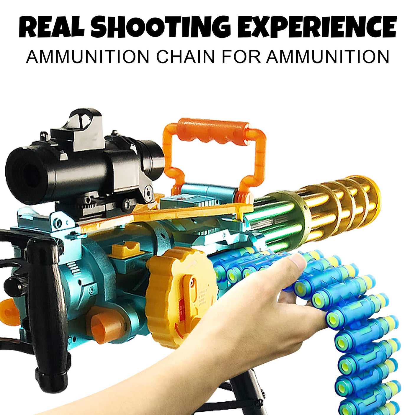 ArtCreativity Dart Gun Super Powerful Electronic Gatling Toy Gun for Kids, Mini Gun Rapid Toy Machine Gun with Foam Dart Blaster, Kids Revolving Toy Minigun with Automatic and Manual Mode