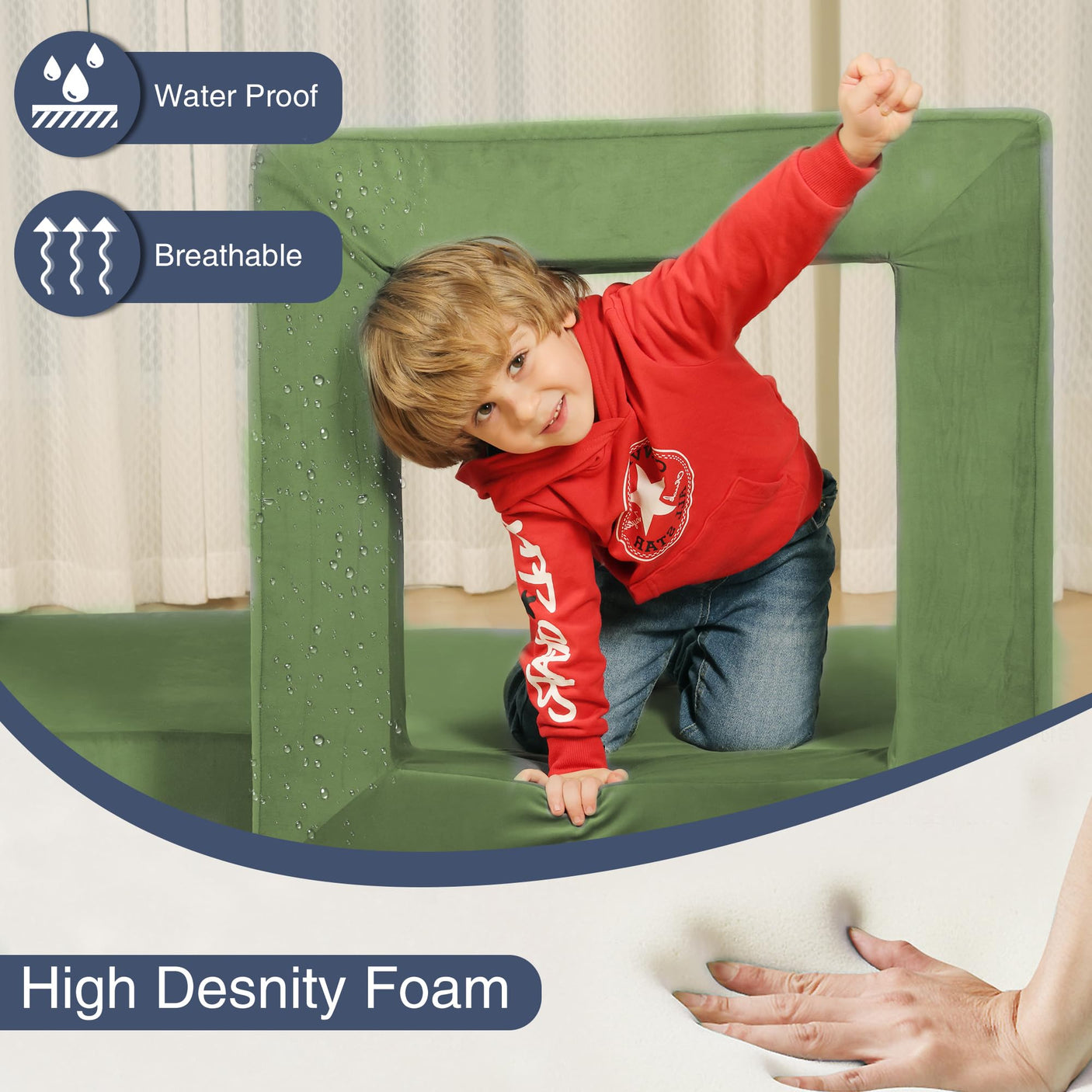22Pcs Modular Kids Play Couch - Kids Couch for Playroom Bedroom Living Rooms Toddler Sofa for Inspiring Child Creativity，Children Convertible Foam Sofa