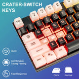 CHONCHOW LED Keyboard and Mouse, 104 Keys Rainbow Backlit Keyboard and 7 Color RGB Mouse, White Gaming Keyboard and Mouse Combo for PC Laptop Xbox PS4 Gamers and Work