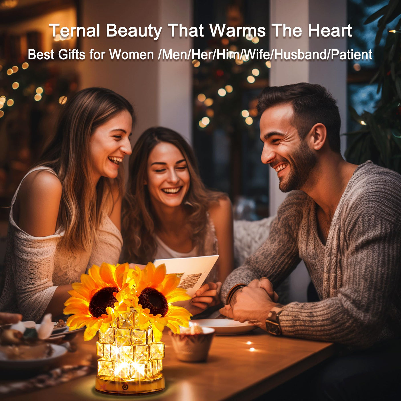 Sunflower LED Lamp for Women, Mother's Day Ideal for Bedroom Decor Sunflower Gifts for Mom Grandma Teacher Aunt Girlfriends Coworker Friend Wife Mothers Anniversary Birthday Christmas