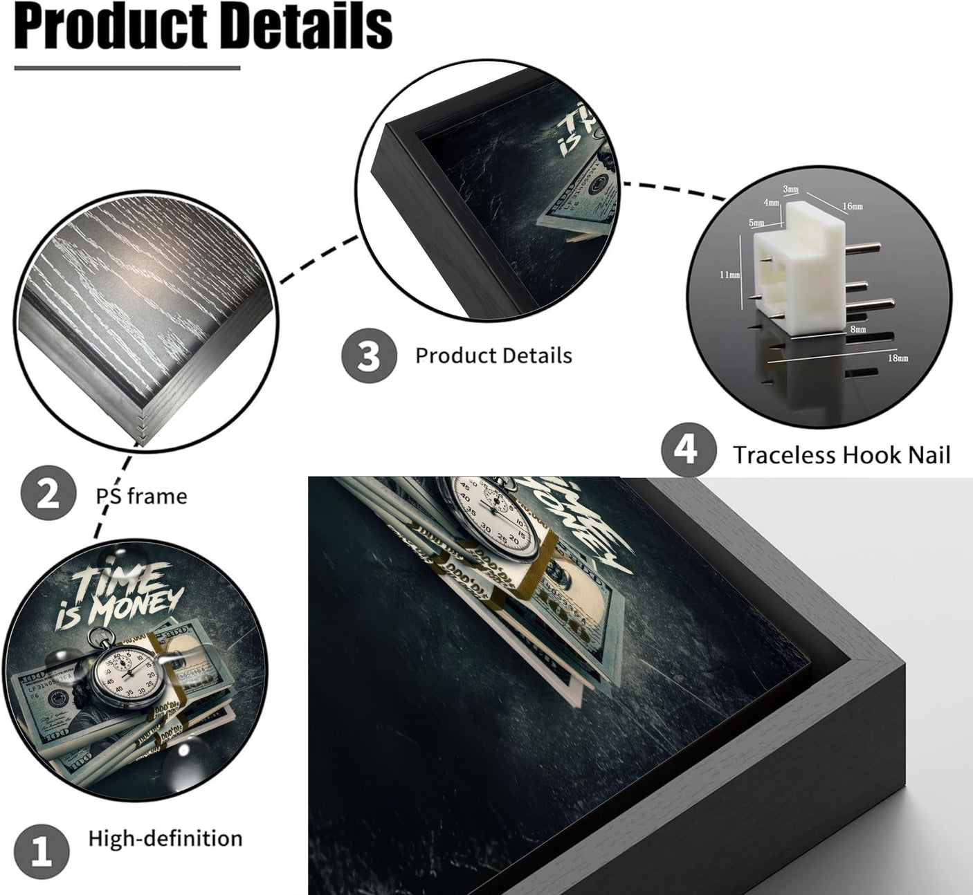 Making Money Trading Motivational Canvas Wall Art Investing Office 1 Million Wall Decor Pictures Finance Investor Stocks Forex Trade Poster Print for Living Room Bedroom Office Decoration