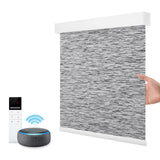 Motorized Smart Blind for Window with Remote Control, Automatic Blackout Roller Shade Customizable Size,with Valance Child Safety Rechargeable Battery Blinds (Full Blackout Black)