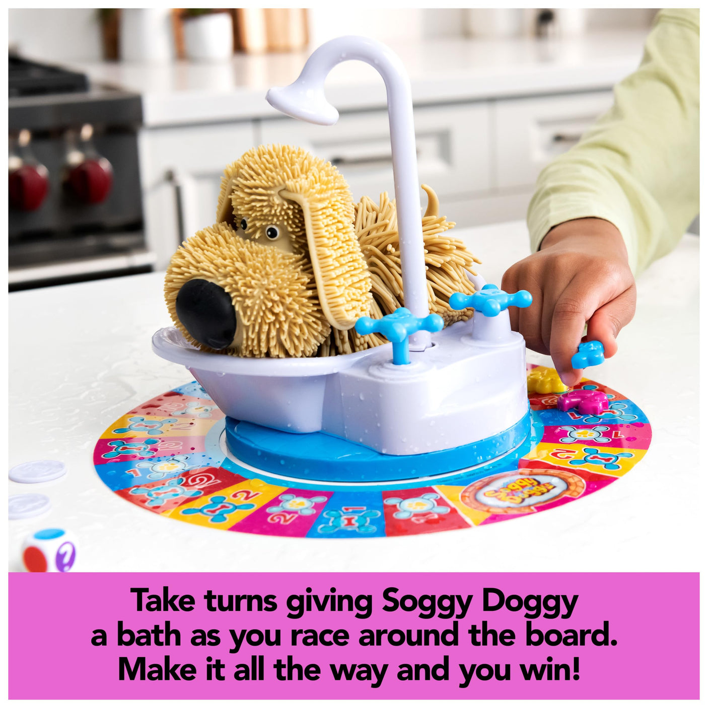 Spin Master Games, Soggy Doggy, The Award-Winning Wet & Silly Kids Board Game for Family Game Night, Interactive Dog Toy, Screenless Activity for Kids & Family, 2-4 Players, for Ages 4 & Up