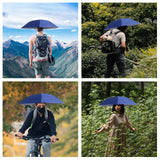NEW-Vi Fishing Umbrella Hat Folding Adjustable Sun Rain Cap, 37.4”Oversize Hands Free Umbrellas, 7-Ribs Anti-UV Waterproof Headwear for Fishing Gardening Golf Sunshade Outdoor