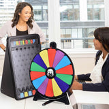 WinSpin 30" Prize Drop Board Foldable Stand Disk Drop Board Game Customizable 6 Slots with 10 Pucks for Carnival Tradeshow Party, (19"x30")