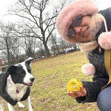 Giggle Ball for Dogs Owl Dog Toys for Aggressive Chewers Medium Large Dogs Fun Gift for Dog Natural Rubber Herding Ball for Dogs Cute Owl Hoot Brown New
