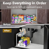 Under Sink Organizers and Storage 2 Tier Slide Out Kitchen Cabinet Organizer Sturdy Metal Bathroom Storage (Black, 1 Pack)