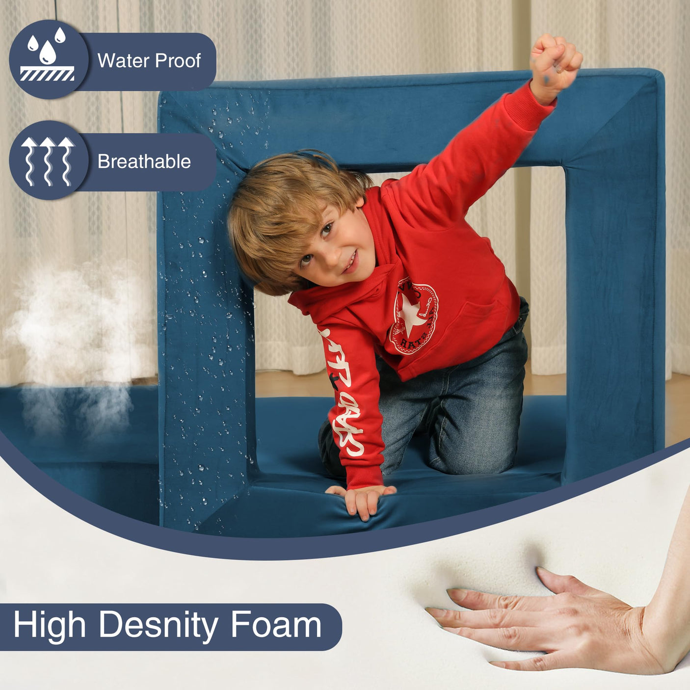 22Pcs Modular Kids Play Couch - Kids Couch for Playroom Bedroom Living Rooms Toddler Sofa for Inspiring Child Creativity，Children Convertible Foam Sofa