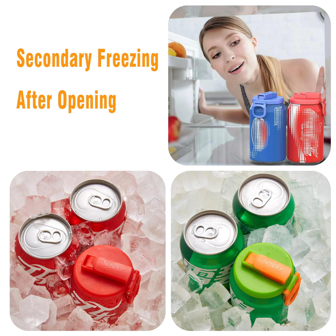 4-pack 4 Color Soda Can Lids with straw, Soda Can Covers with Silicone straw BPA-Free Reusable For Fits standard For Canned Beverage, Beer, Juice,Seltzer. (Colour mixture)