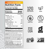 Mindright Superfood Vegan Protein Bar | Gluten Free, Non-Gmo, Low Sugar | Brain Food Snack to Enhance Mood, Energy, and Focus | Pack of 12 (Peanut Butter Cup)